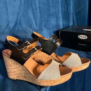 Dr. Scholl’s Mash-Up Black B. Bag Wedges
